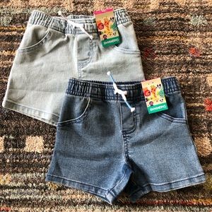 NEW Baby Boy Girl 18 Months Fades Denim Blue Jean Shorts 18M Toddler Play Pants